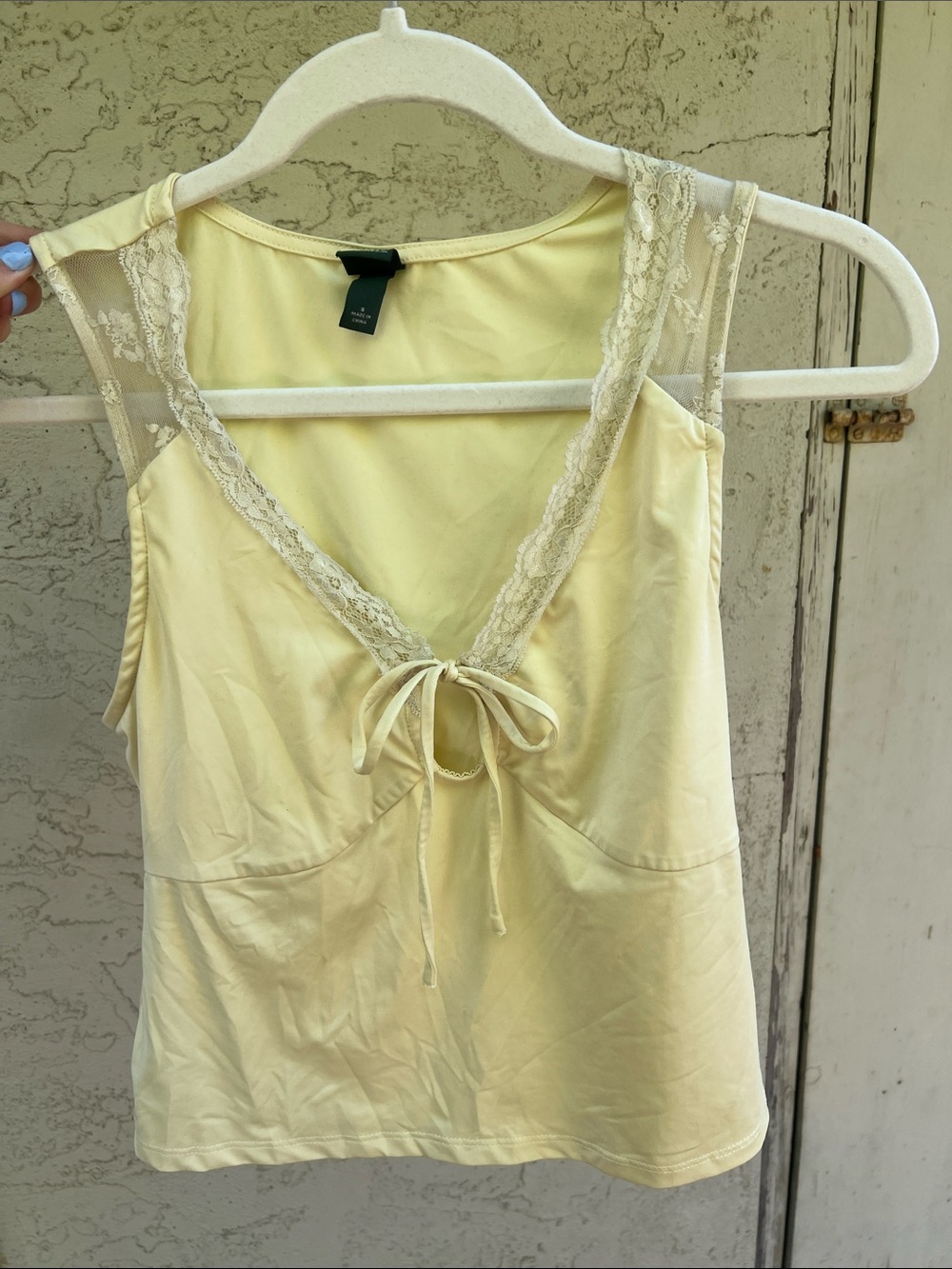 wild fable Butter Pale Yellow Lace-Trim Cami